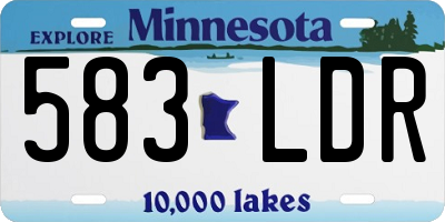 MN license plate 583LDR