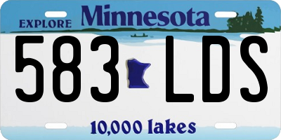 MN license plate 583LDS