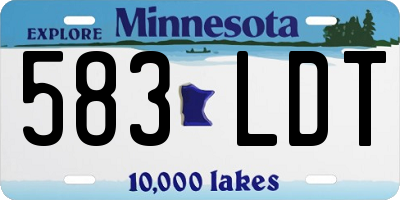 MN license plate 583LDT