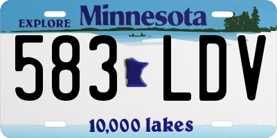 MN license plate 583LDV