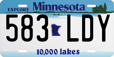 MN license plate 583LDY
