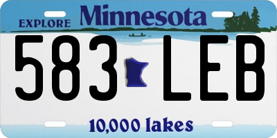 MN license plate 583LEB