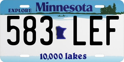 MN license plate 583LEF