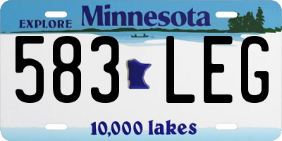 MN license plate 583LEG