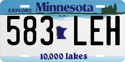 MN license plate 583LEH