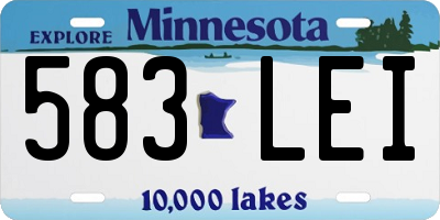 MN license plate 583LEI