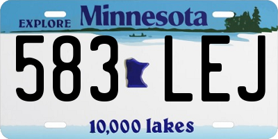 MN license plate 583LEJ