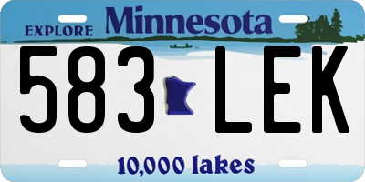 MN license plate 583LEK