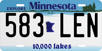 MN license plate 583LEN