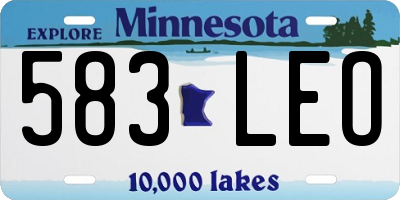 MN license plate 583LEO