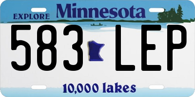 MN license plate 583LEP