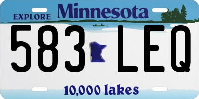 MN license plate 583LEQ
