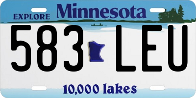 MN license plate 583LEU