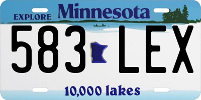 MN license plate 583LEX