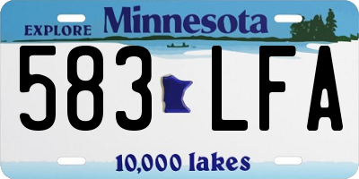 MN license plate 583LFA