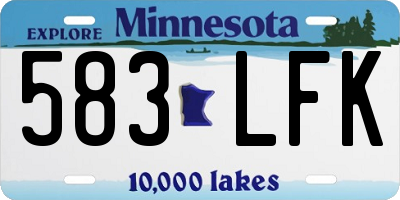 MN license plate 583LFK