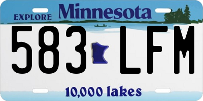MN license plate 583LFM