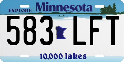 MN license plate 583LFT