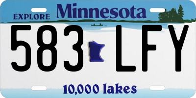 MN license plate 583LFY