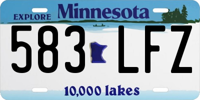 MN license plate 583LFZ