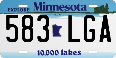 MN license plate 583LGA