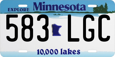 MN license plate 583LGC