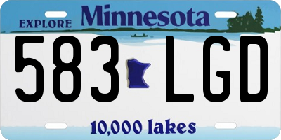 MN license plate 583LGD