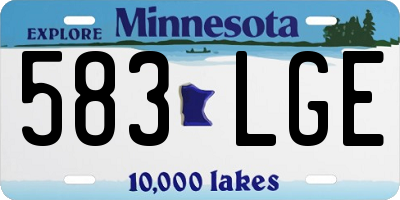 MN license plate 583LGE