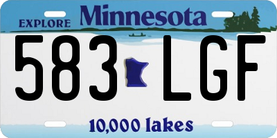 MN license plate 583LGF