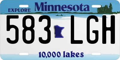 MN license plate 583LGH