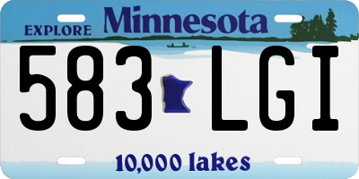 MN license plate 583LGI