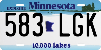 MN license plate 583LGK