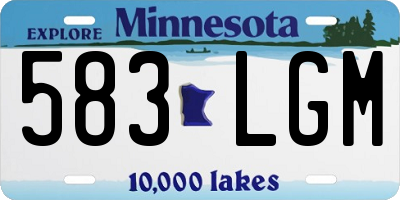 MN license plate 583LGM