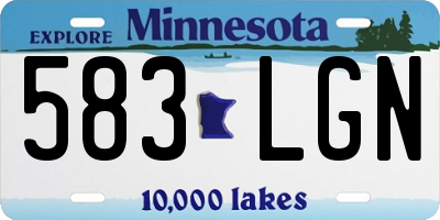 MN license plate 583LGN