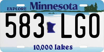 MN license plate 583LGO