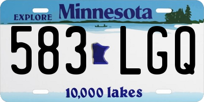 MN license plate 583LGQ