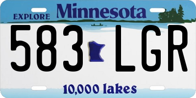 MN license plate 583LGR