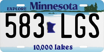 MN license plate 583LGS