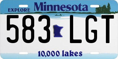 MN license plate 583LGT