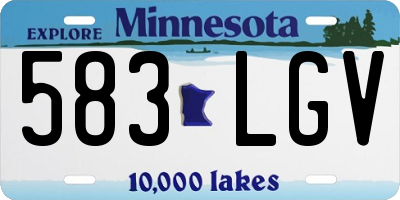 MN license plate 583LGV