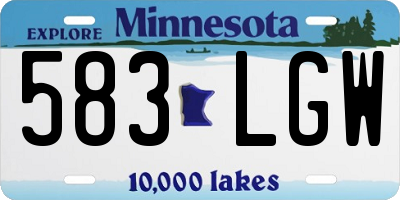 MN license plate 583LGW