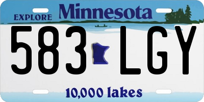 MN license plate 583LGY