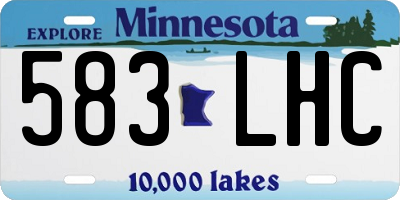 MN license plate 583LHC