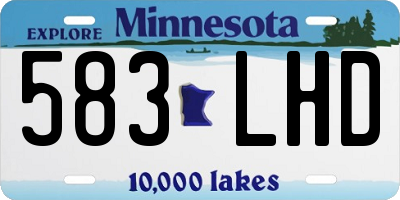 MN license plate 583LHD