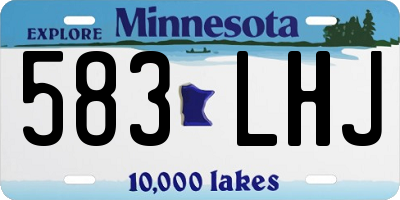 MN license plate 583LHJ