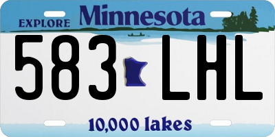 MN license plate 583LHL
