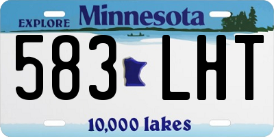 MN license plate 583LHT