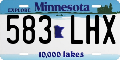 MN license plate 583LHX