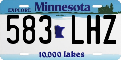 MN license plate 583LHZ