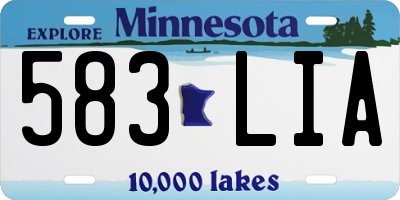 MN license plate 583LIA